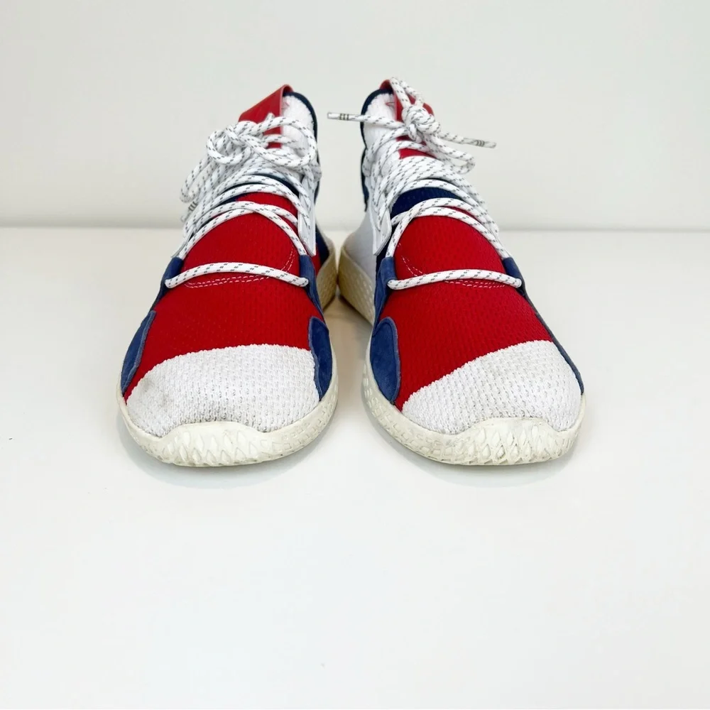 Adidas Tennis Hu V2 Pharrell x Billionaire Boys Club CLOUD‎ WHITE/SCARLET/BLUE 9